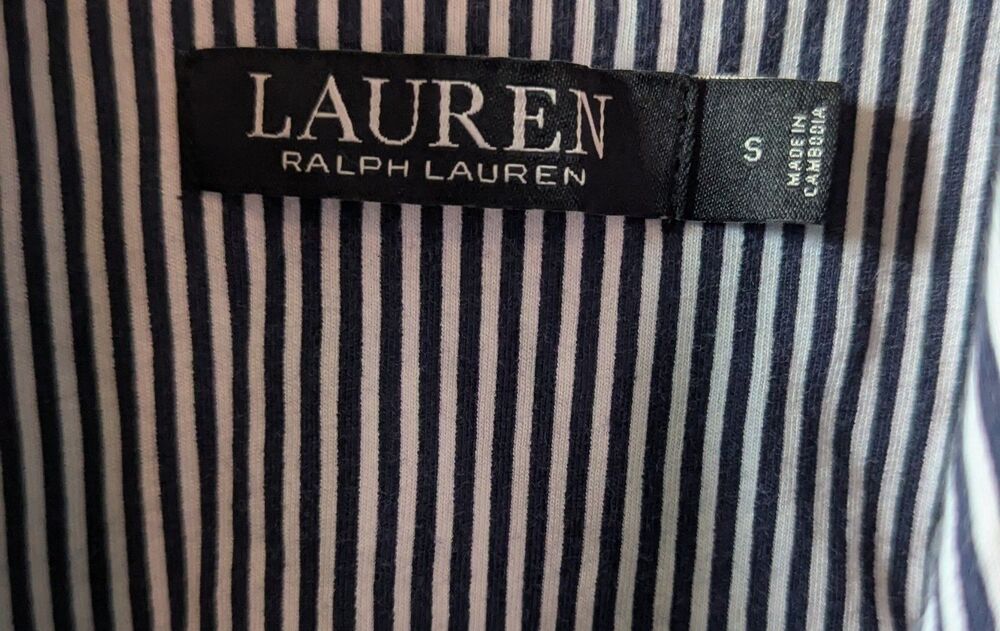 Lauren By Ralph Lauren Women's Striped PJ Shirt Size S Small Black & White (797M - Picture 5 of 5